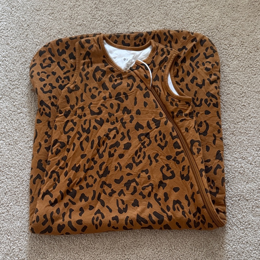 Kyte BABY Leopard Print Sleep Sack in Brown and Black